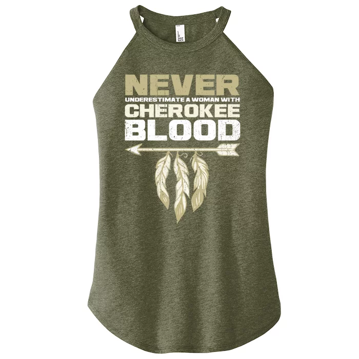 Cool Cherokee Blood Wo Funny Native American Gift For Her Women’s Perfect Tri Rocker Tank