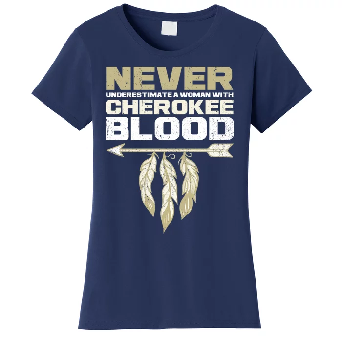 Cool Cherokee Blood Wo Funny Native American Gift For Her Women's T-Shirt