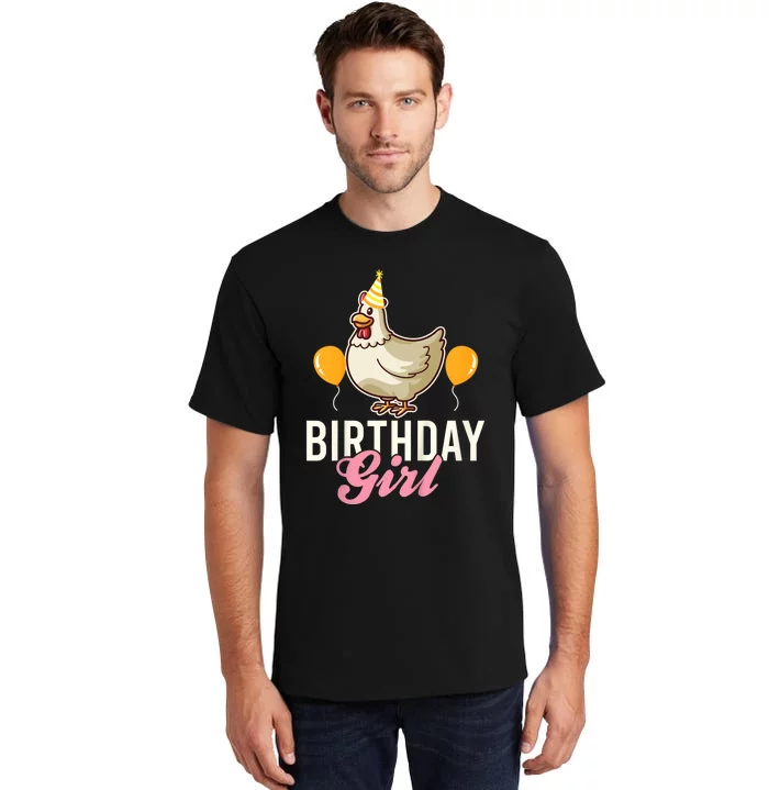 Cute Chicken Birthday Girl Tall T-Shirt