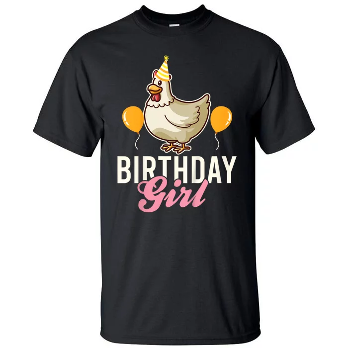 Cute Chicken Birthday Girl Tall T-Shirt