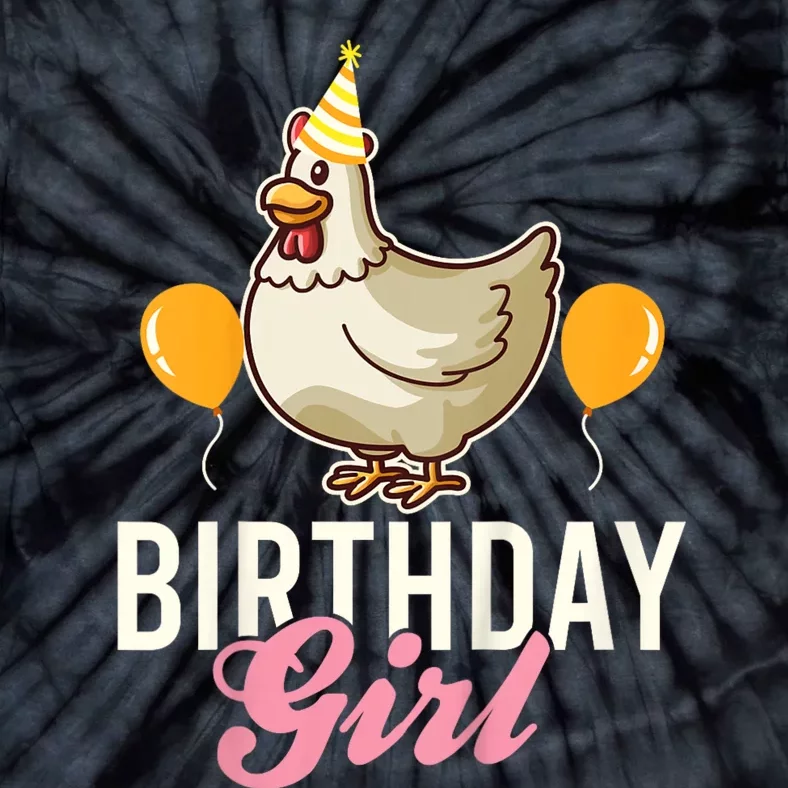 Cute Chicken Birthday Girl Tie-Dye T-Shirt