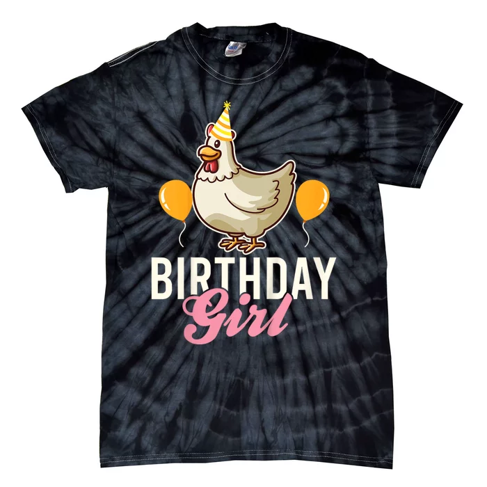 Cute Chicken Birthday Girl Tie-Dye T-Shirt