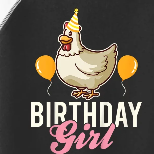 Cute Chicken Birthday Girl Toddler Fine Jersey T-Shirt