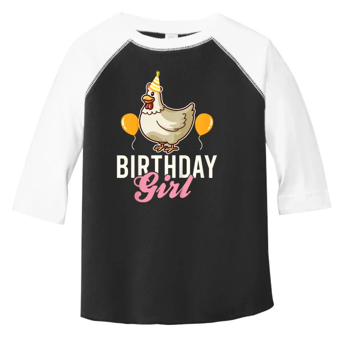 Cute Chicken Birthday Girl Toddler Fine Jersey T-Shirt