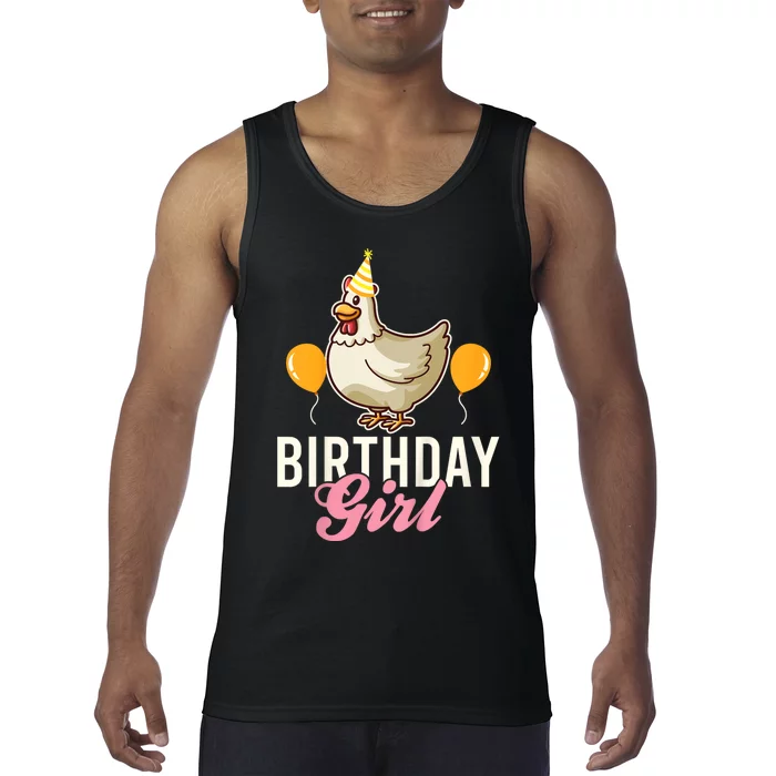 Cute Chicken Birthday Girl Tank Top