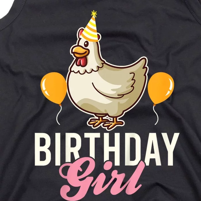 Cute Chicken Birthday Girl Tank Top