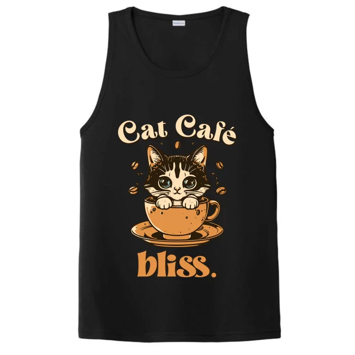 Cat Cafe Bliss Cats And Coffee Performance Tank