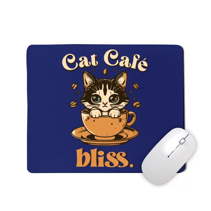 Cat Cafe Bliss Cats And Coffee Mousepad