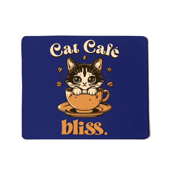 Cat Cafe Bliss Cats And Coffee Mousepad