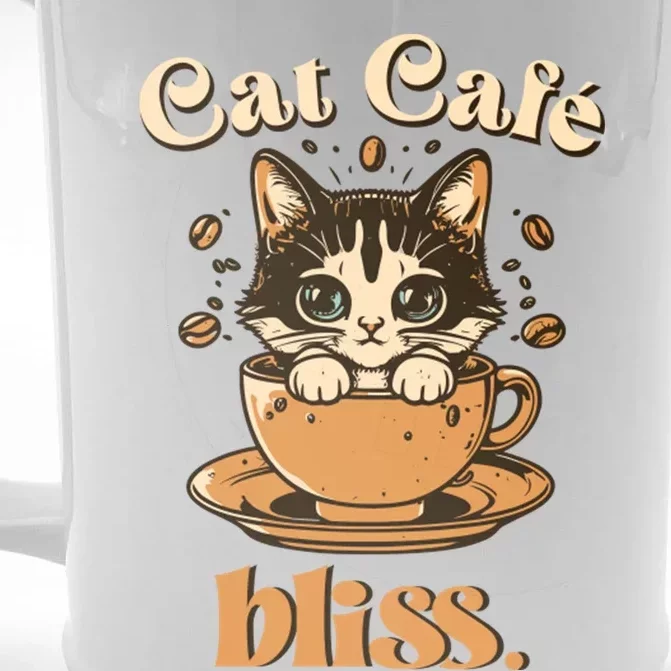 Cat Cafe Bliss Cats And Coffee Front & Back Beer Stein