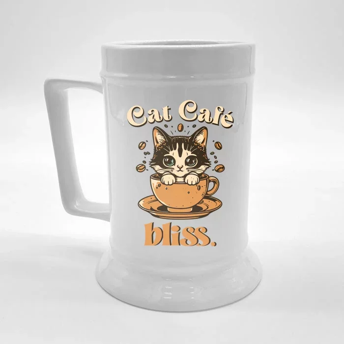 Cat Cafe Bliss Cats And Coffee Front & Back Beer Stein