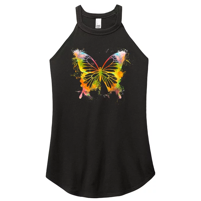 Colorful Cute Butterfly Butterflies Women’s Perfect Tri Rocker Tank