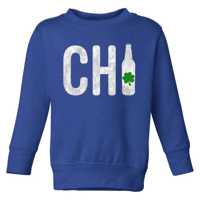 Chi Chicago Beer Bottle Irish St Patricks Day Gift Toddler Sweatshirt