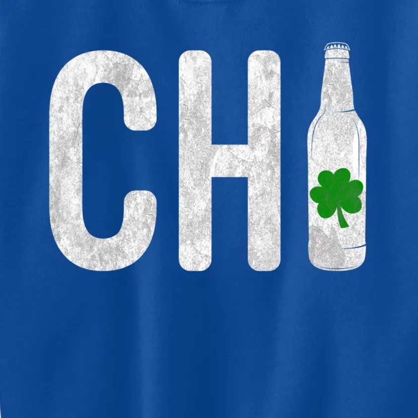 Chi Chicago Beer Bottle Irish St Patricks Day Gift Kids Sweatshirt