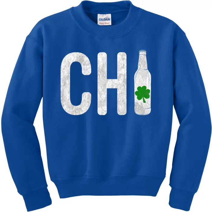 Chi Chicago Beer Bottle Irish St Patricks Day Gift Kids Sweatshirt