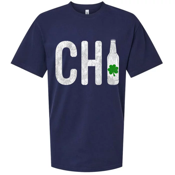 Chi Chicago Beer Bottle Irish St Patricks Day Gift Sueded Cloud Jersey T-Shirt