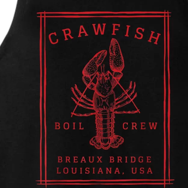 Crawfish Crew Breaux Bridge Retro Cajun Seafood Ladies Tri-Blend Wicking Tank