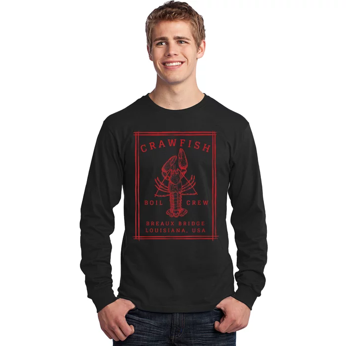 Crawfish Crew Breaux Bridge Retro Cajun Seafood Long Sleeve Shirt