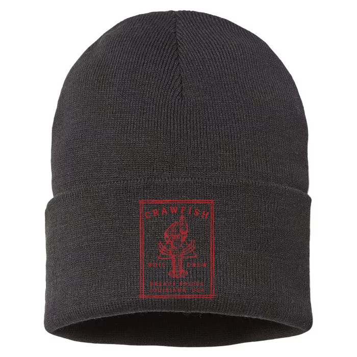 Crawfish Crew Breaux Bridge Retro Cajun Seafood Sustainable Knit Beanie