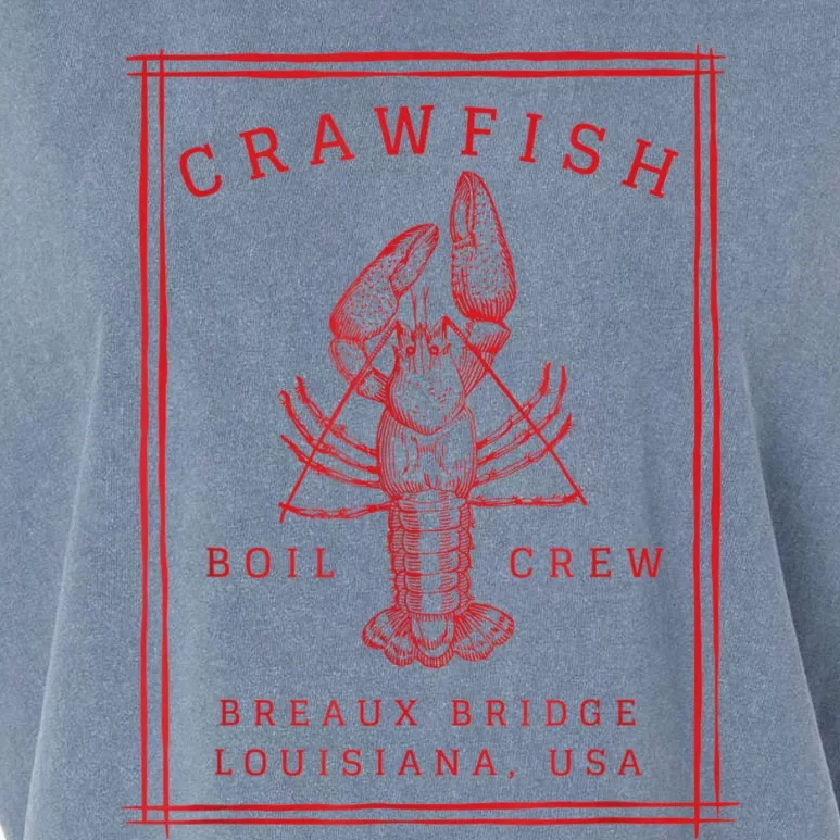 Crawfish Crew Breaux Bridge Retro Cajun Seafood Garment-Dyed Women's Muscle Tee