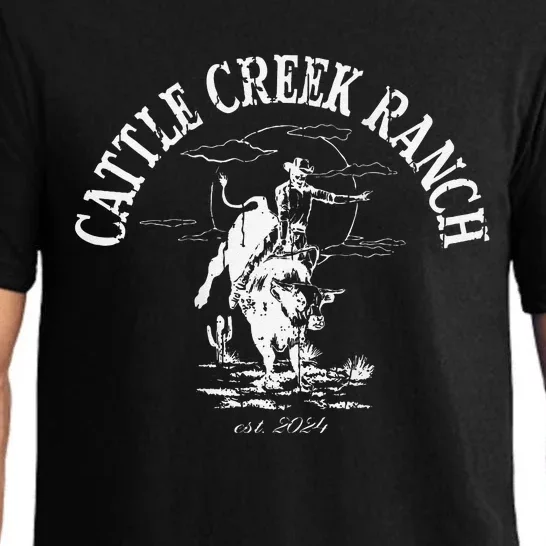 Cattle Creek Bucking Bull Rodeo Logo Graphic Pajama Set