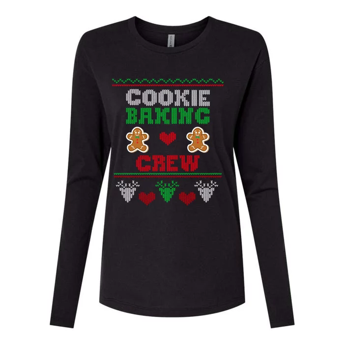 Christmas Cookie Baking Crew Funny Family Baking Cookies Cool Gift Womens Cotton Relaxed Long Sleeve T-Shirt