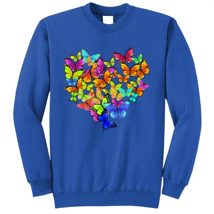 Colorful Cute Butterfly Heart Rainbow Butterflies Tall Sweatshirt