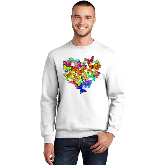 Colorful Cute Butterfly Heart Rainbow Butterflies Sweatshirt