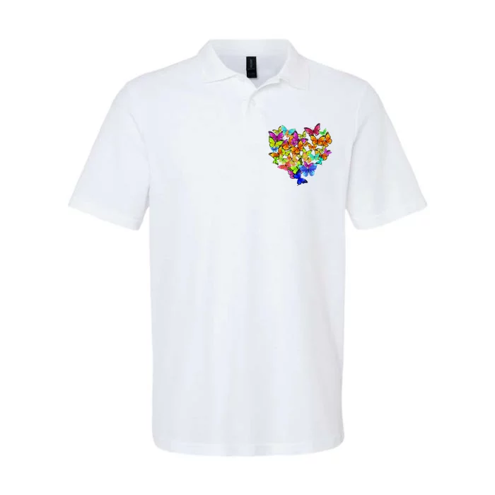 Colorful Cute Butterfly Heart Rainbow Butterflies Softstyle Adult Sport Polo