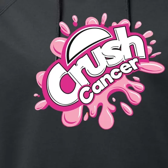 Crush Cancer Breast Cancer Awareness Performance Fleece Hoodie