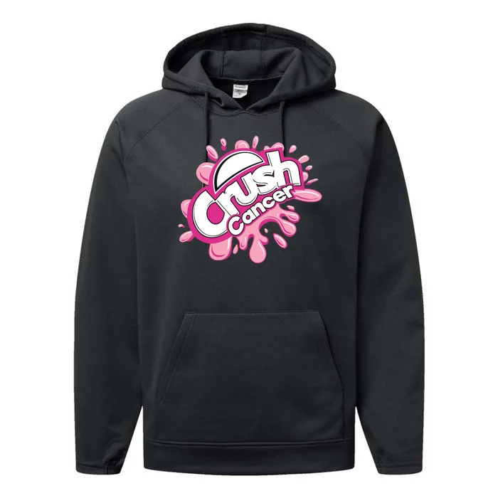 Crush Cancer Breast Cancer Awareness Performance Fleece Hoodie