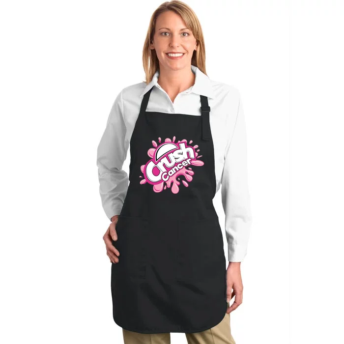 Crush Cancer Breast Cancer Awareness Full-Length Apron With Pocket