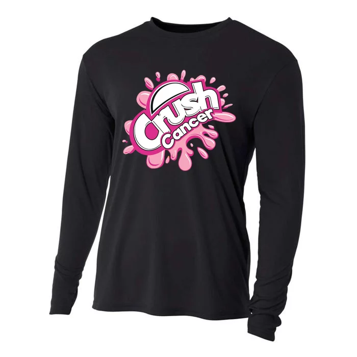 Crush Cancer Breast Cancer Awareness Cooling Performance Long Sleeve Crew