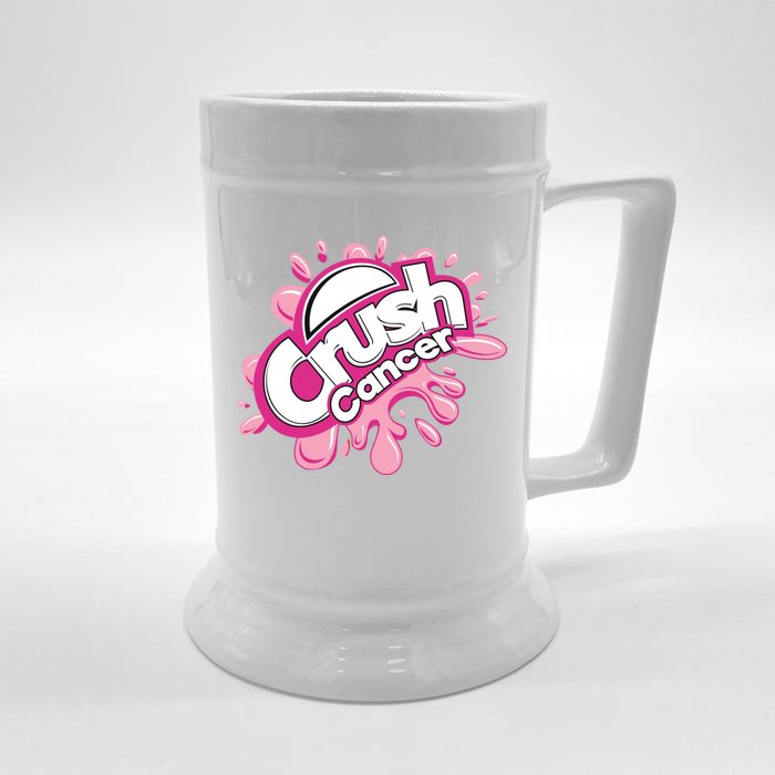 Crush Cancer Breast Cancer Awareness Front & Back Beer Stein