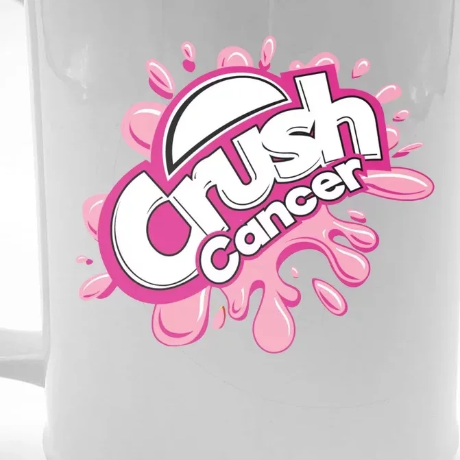 Crush Cancer Breast Cancer Awareness Front & Back Beer Stein