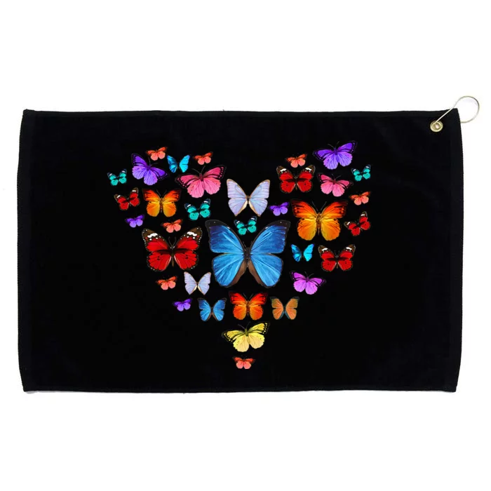 Colorful Cute Butterfly Heart Butterflies Grommeted Golf Towel