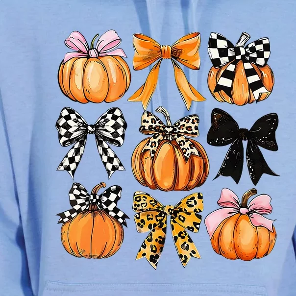 Cute Coquette Bows Pumpkin Season Halloween Autumn Fall Unisex Surf Hoodie