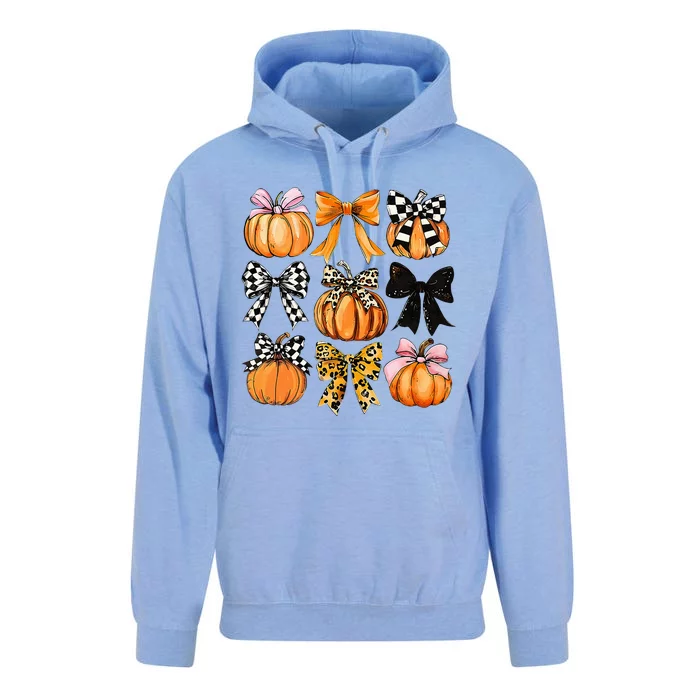 Cute Coquette Bows Pumpkin Season Halloween Autumn Fall Unisex Surf Hoodie