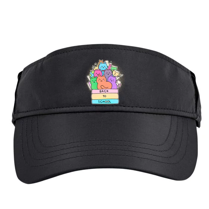 Cute Colorful Back to School Book Cats Adult Drive Performance Visor