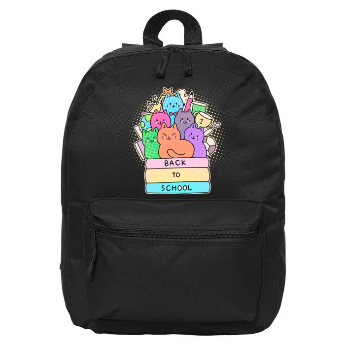 Cute Colorful Back to School Book Cats 16 in Basic Backpack