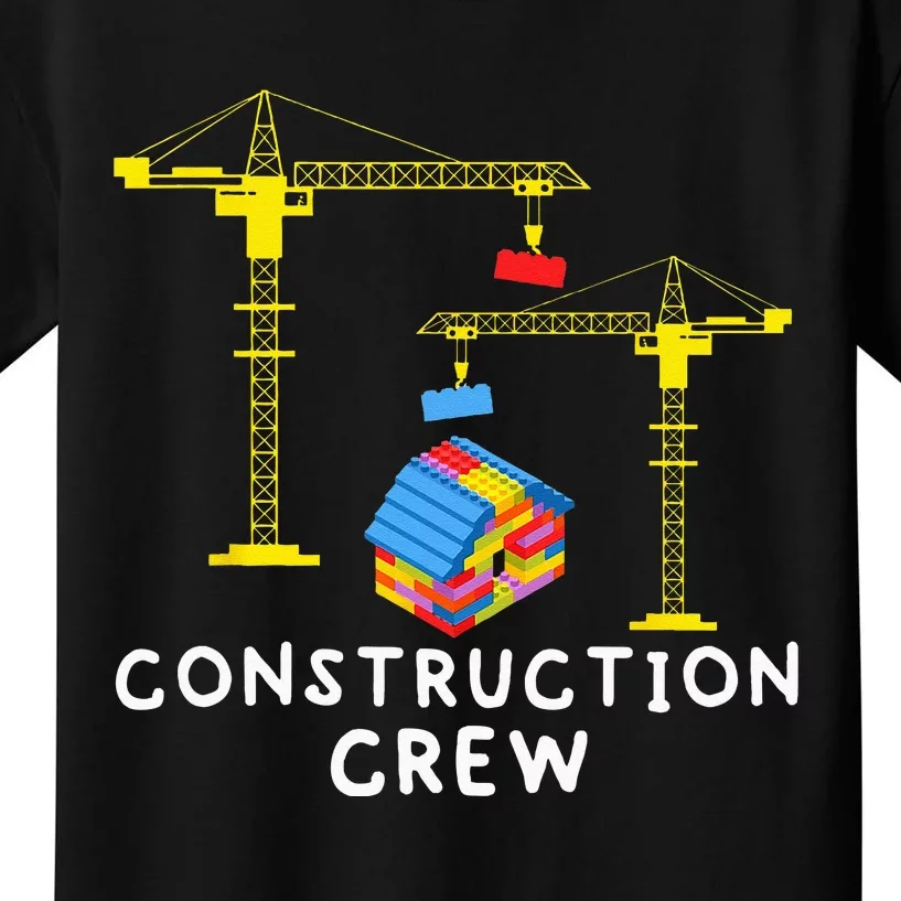 Construction Crew Bricklayer Building Blocks Master Builder Kids T-Shirt