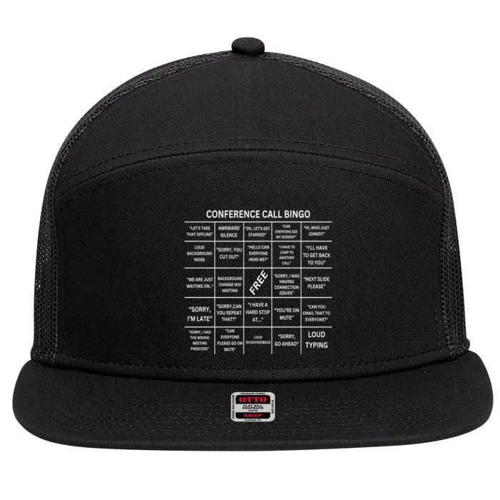 Conference Call Bingo 7 Panel Mesh Trucker Snapback Hat