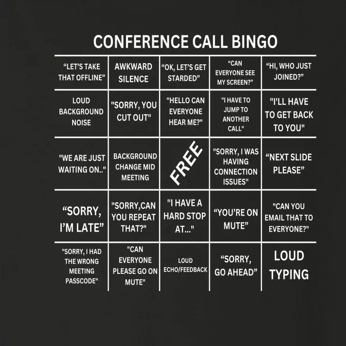 Conference Call Bingo Toddler Long Sleeve Shirt