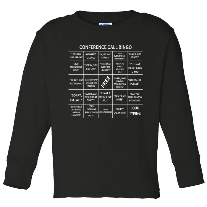 Conference Call Bingo Toddler Long Sleeve Shirt