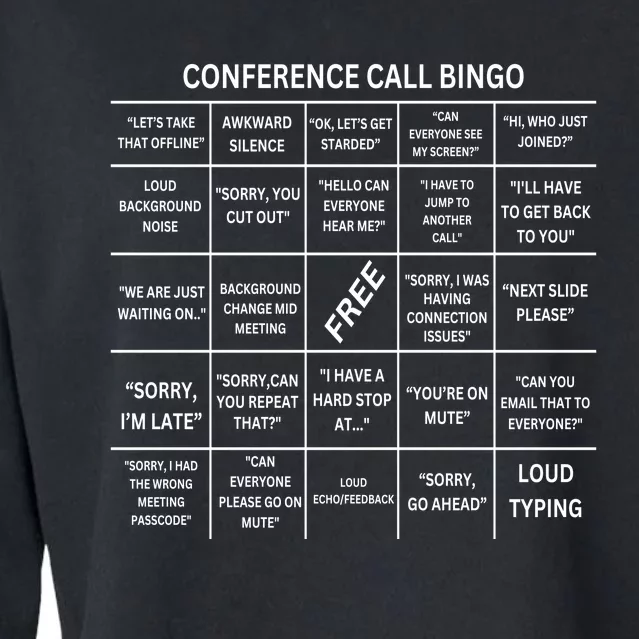 Conference Call Bingo Cropped Pullover Crew