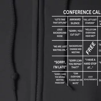 Conference Call Bingo Full Zip Hoodie