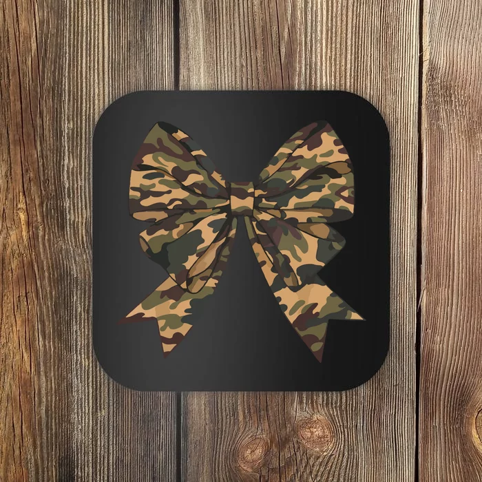 Camo Coquette Bow Duck Hunting Hunter Coaster