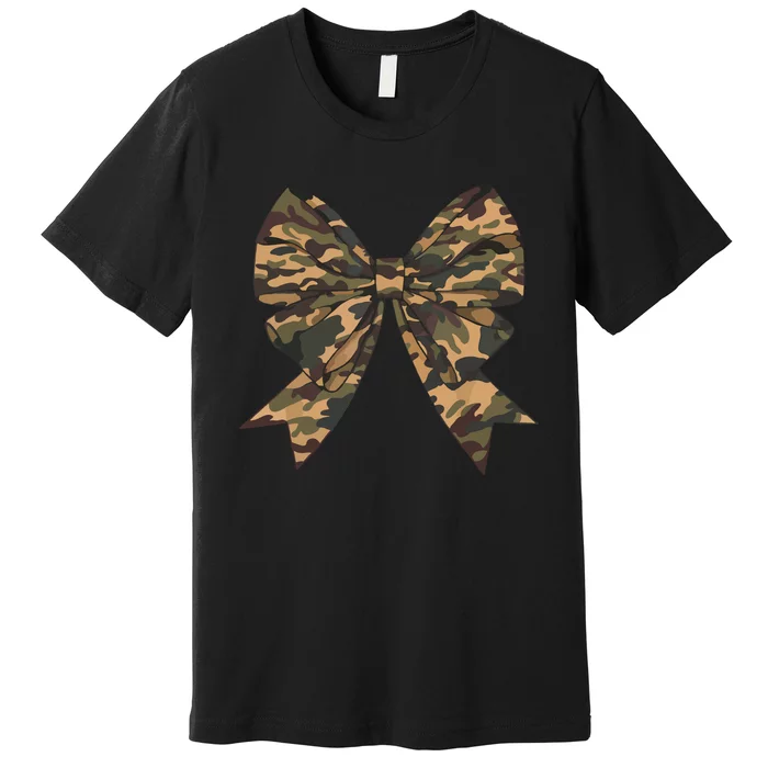 Camo Coquette Bow Duck Hunting Hunter Premium T-Shirt