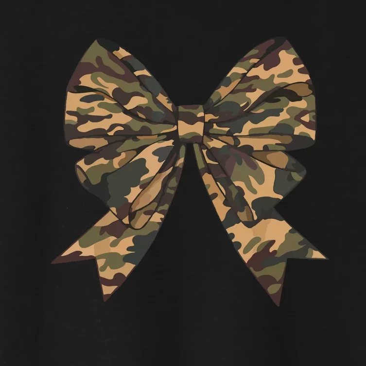 Camo Coquette Bow Duck Hunting Hunter Women's Crop Top Tee