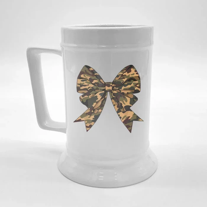 Camo Coquette Bow Duck Hunting Hunter Front & Back Beer Stein